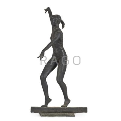 Appraisal: LAZLO ISPANKY Hungarian - Bronze sculpture Nadia Signed and dated