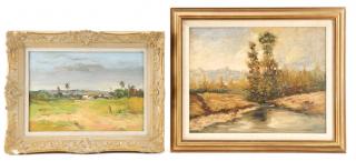 Appraisal: Collection of th Century Landscape Paintings A collection of two