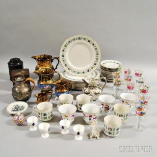 Appraisal: Group of Assorted Tableware including a Sheffield silver-plated jug a