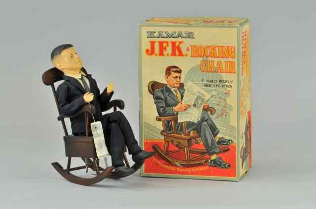 Appraisal: JFK IN ROCKING CHAIR Kamar Japan boxed example comes with