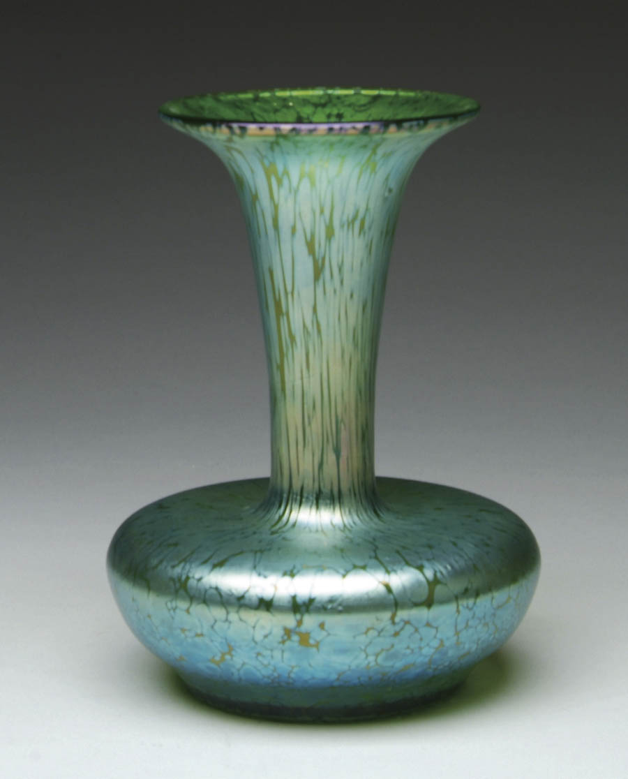 Appraisal: LOETZ ART GLASS VASE Beautiful Loetz vase features green glass