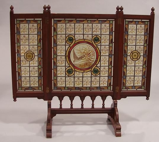 Appraisal: Walnut with incised carved frame and baluster turned frieze supporting