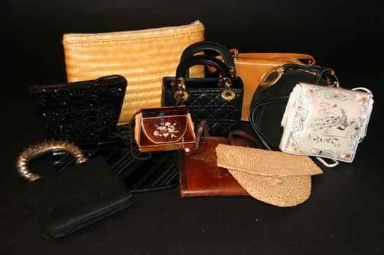 Appraisal: COLLECTION VINTAGE AND CONTEMPORARY PURSES Including two straw Italian beaded