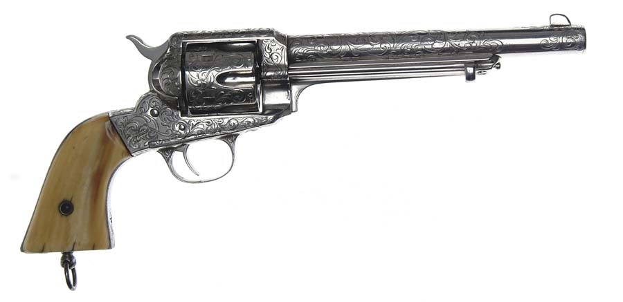 Appraisal: ENGRAVED REMINGTON MODEL SGL ACTION REVOLVER Cal WCF - SN