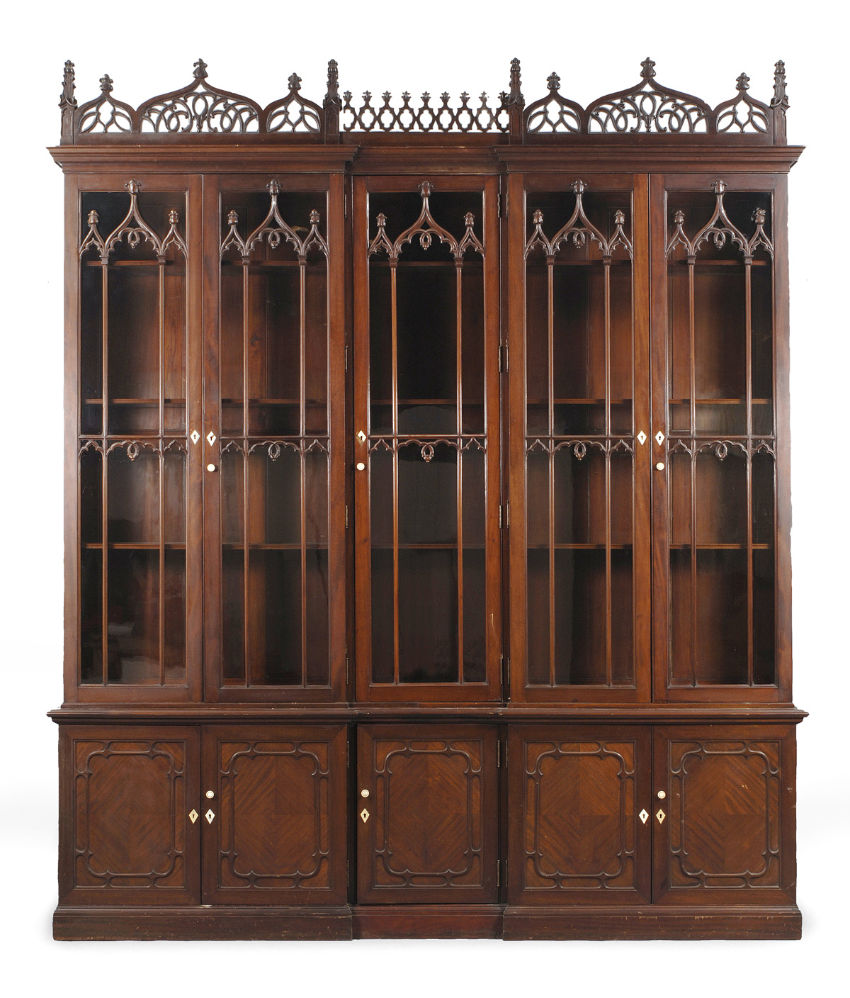 Appraisal: THREE ENGLISH VICTORIAN MAHOGANY BOOKCASES INCLUDING A PAIR Height of