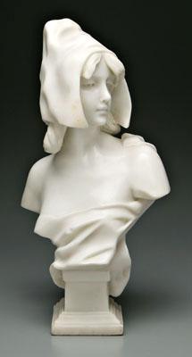 Appraisal: Marble bust E Villanis Emmanuel Villanis French - Art Nouveau