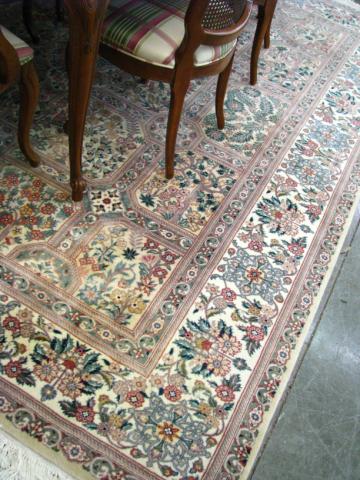 Appraisal: Room size Oriental rug x Tile Kerman design mauve and