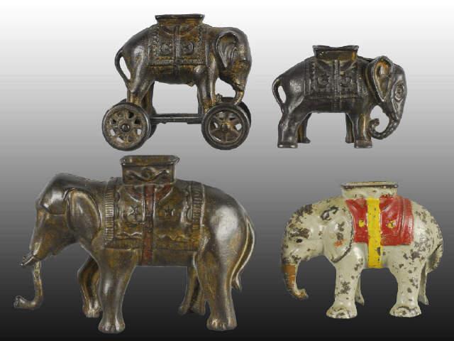 Appraisal: Lot of Cast Iron Elephant Still Banks Description Includes large