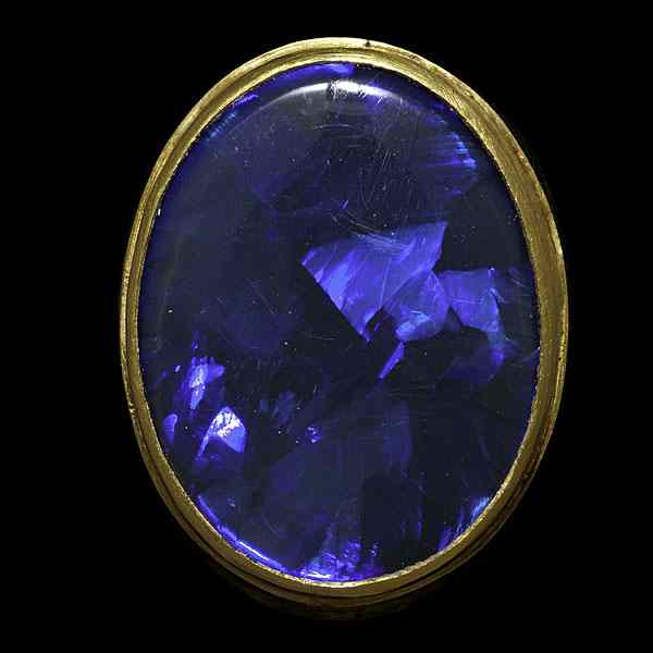 Appraisal: K Custom Designed Black Opal Ring A K yellow gold