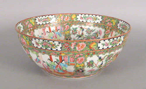 Appraisal: Chinese export rose medallion punchbowl th c h dia