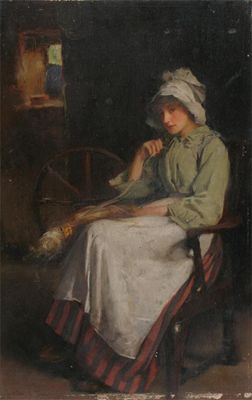 Appraisal: Carlton Alfred Smith - A girl working at a loom