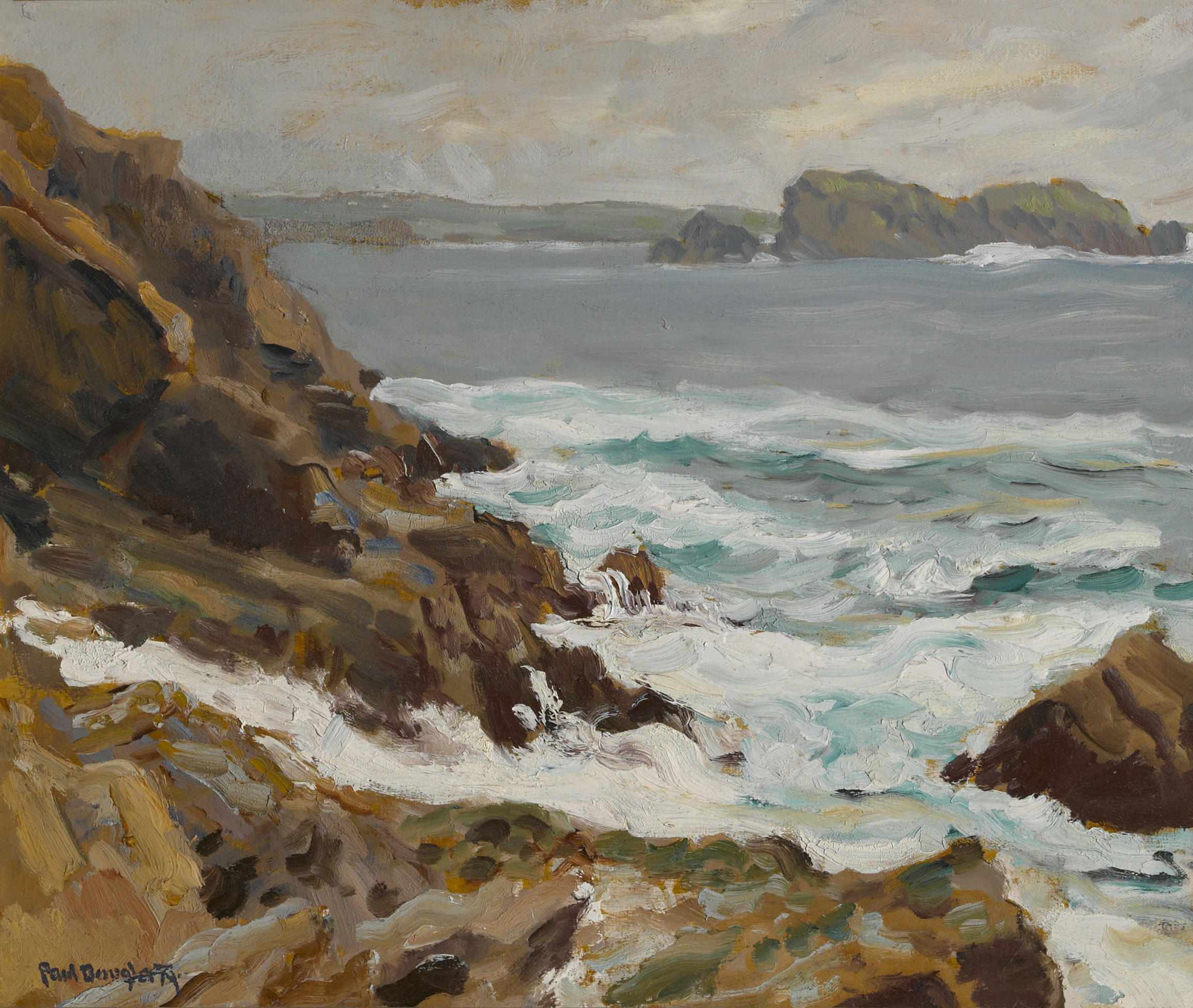 Appraisal: Paul Dougherty American - Rocky coast estate-stamped 'Paul Dougherty '