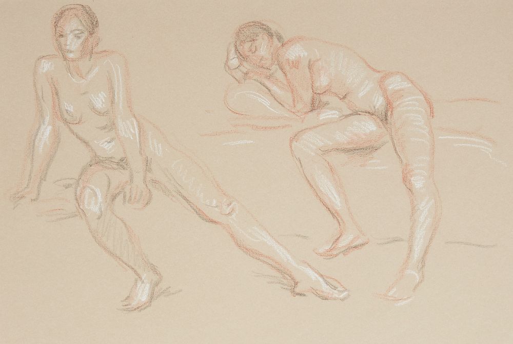 Appraisal: Paul Cadmus Female Figures Sketch Crayon on Paper Paul Cadmus