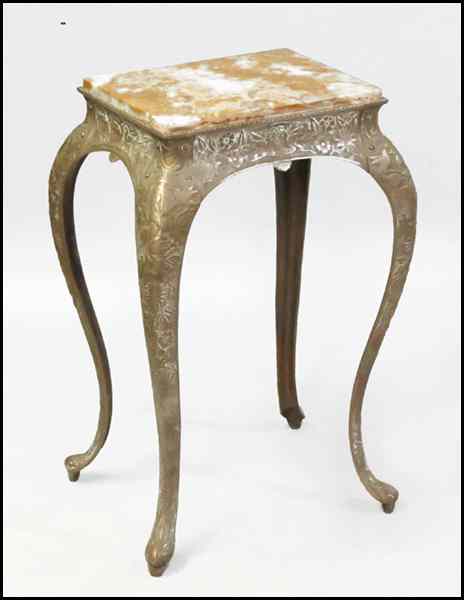 Appraisal: CHINOISERIE GILT METAL AND MARBLE TABLE H '' W ''