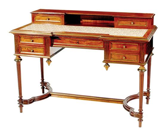 Appraisal: Regency style mahogany and brass-trimmed writing desk late th early