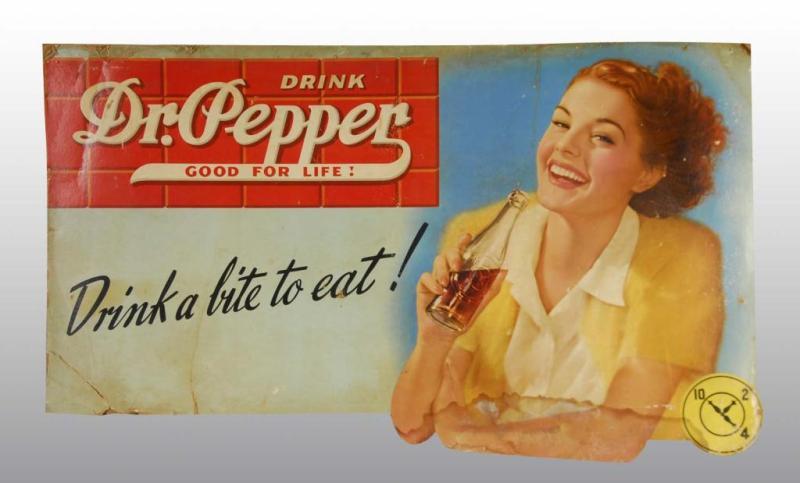 Appraisal: Cardboard Dr Pepper Die-Cut Poster Description Circa s Marked Drink