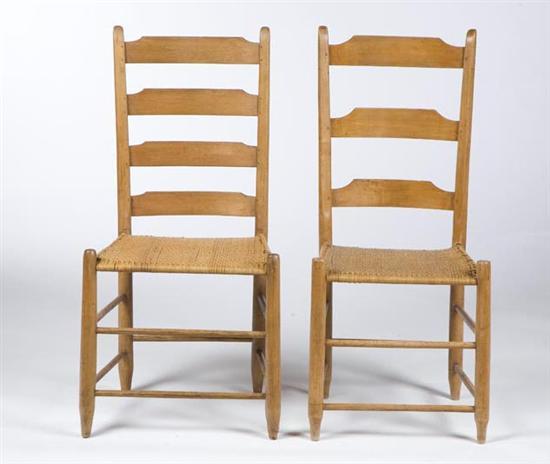 Appraisal: TWO SHAKER SIDE CHAIRS Attributed to Union Village Ohio th