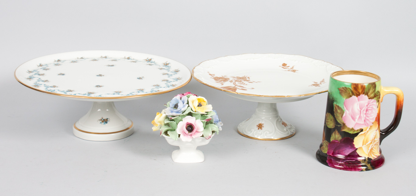 Appraisal: Two Limoges porcelain cake plates th century two Limoges floral