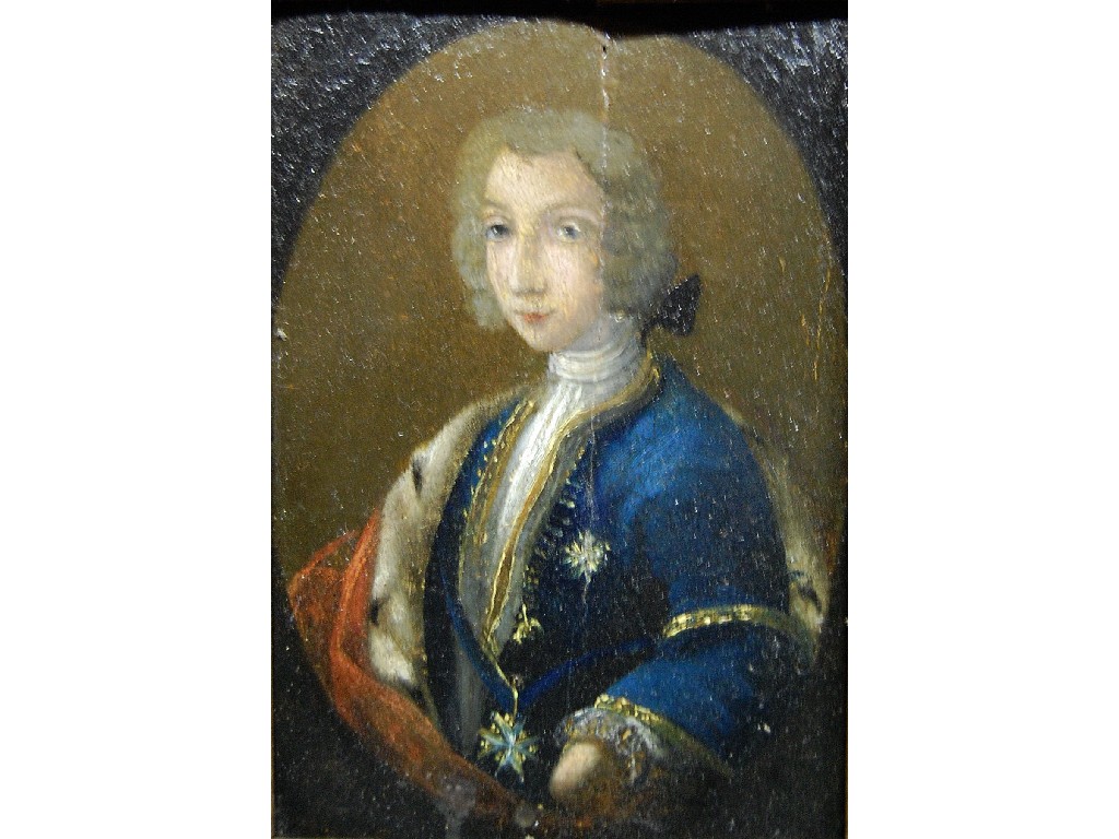 Appraisal: th century English school - oil painting on panel portrait