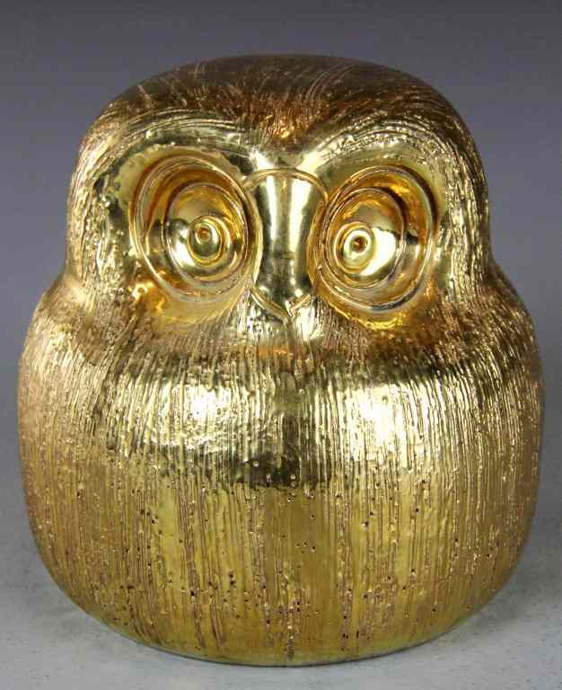 Appraisal: A Fine Italian Porcelain OwlFoil wrapped in gilt to depict