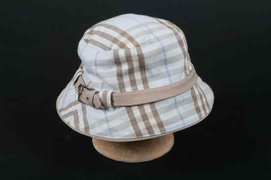 Appraisal: BURBERRY PLAID COTTON SUN HAT Medium