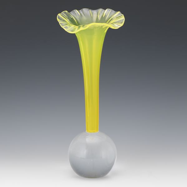 Appraisal: BARBINI MURANO GLASS VASE x Clear ball glass base supporting