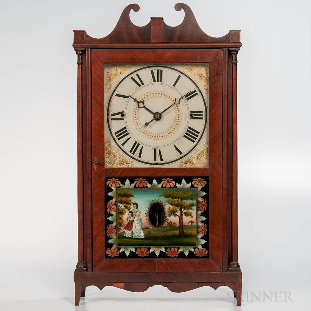 Appraisal: Norris North Pillar and Scroll Shelf Clock Norris North Pillar