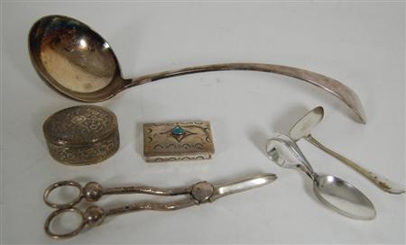 Appraisal: A collection of items to include an Eastern silver box