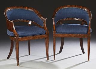 Appraisal: Pair of Contemporary Rosewood Grained Barrel Back Armchairs th c