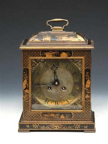 Appraisal: AN TH CENTURY STYLE CHINOISERIE LACQUERED BRACKET CLOCK having a