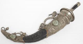 Appraisal: Chinese or Mongolian Ceremonial Dagger with Jade Chinese or Mongolian