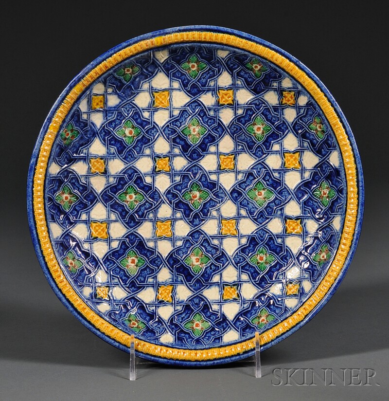 Appraisal: Georges Pull Barbotine Dish Paris France third quarter th century