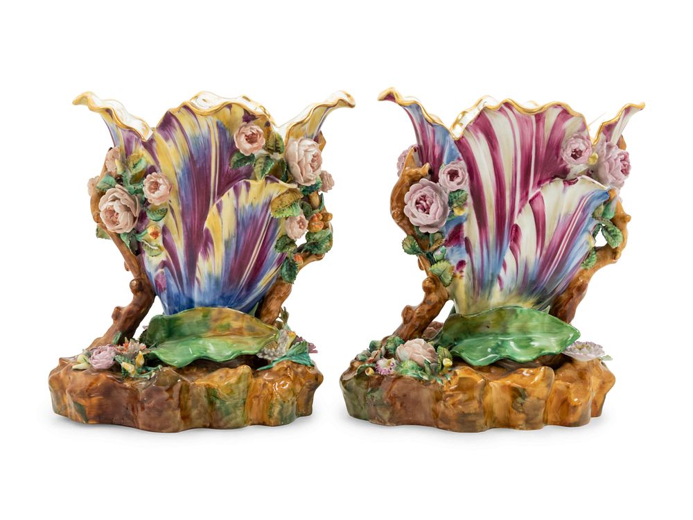 Appraisal: A Pair of French Porcelain Vases by Jacob Petit French