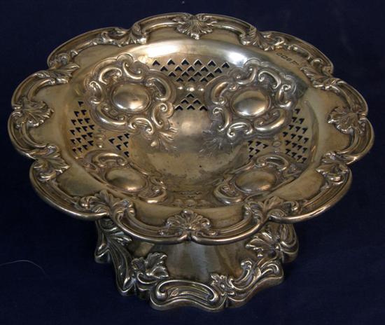 Appraisal: Victorian Walker Hall silver tazza the shaped rim made up