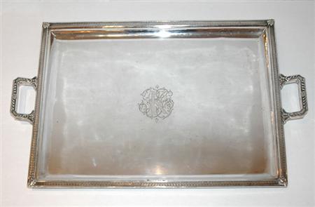 Appraisal: French Silver Two Handled Tray Estimate -