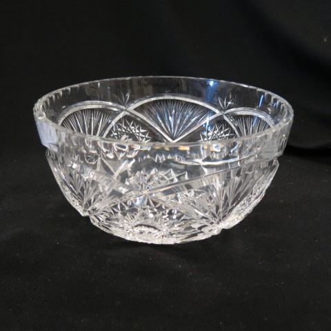 Appraisal: Cut Glass Bowl starbursts fan excellent