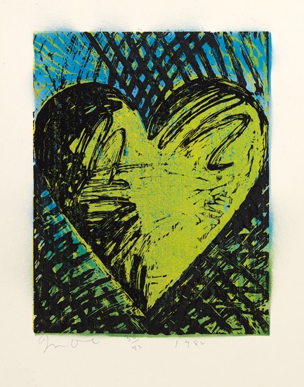 Appraisal: JIM DINE A Sunny Woodcut Color woodcut with hand coloring