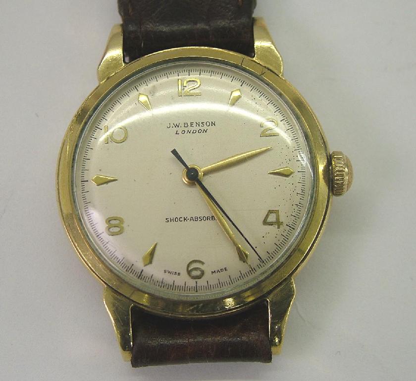 Appraisal: J W Benson 's k gentleman's wristwatch jewel Cyma movement