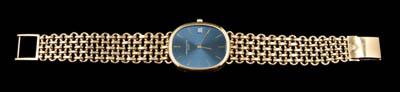 Appraisal: Gent's Patek Philippe wristwatch signed oval blue steel dial with