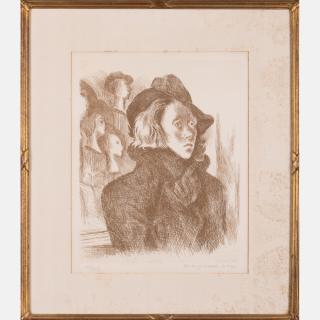 Appraisal: Raphael Soyer - Passerby Sepia tone etching Signed and numbered