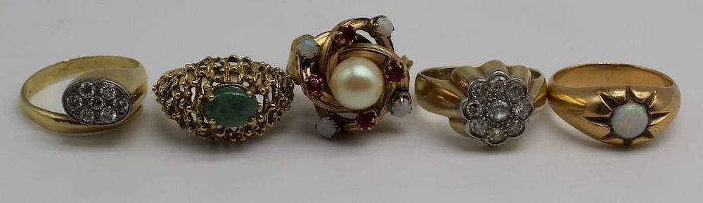 Appraisal: JEWELRY Assorted Gold Ring Grouping Includes a ct yellow and