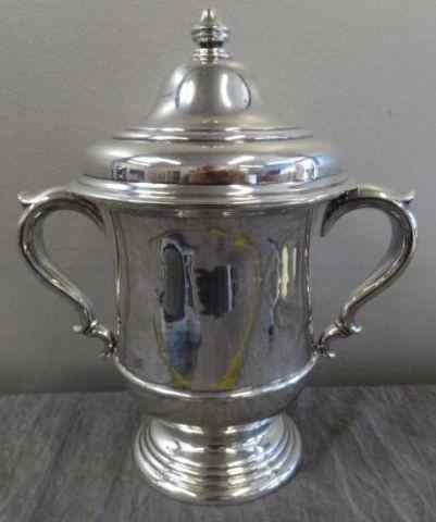 Appraisal: STERLING Signed Caldwell Lidded Trophy Approx troy oz From a