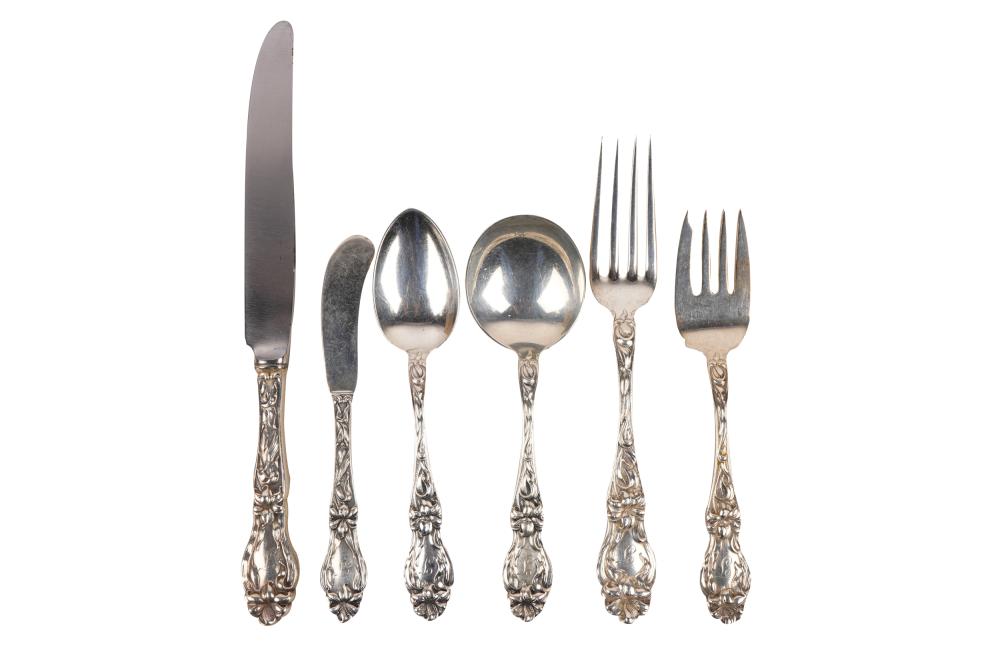 Appraisal: WHITING STERLING FLATWARE SERVICELily pattern comprising dinner forks inches wide