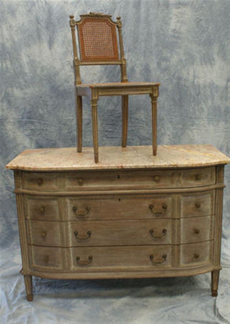 Appraisal: Louis XV style drawer MT bureau painted finish th c