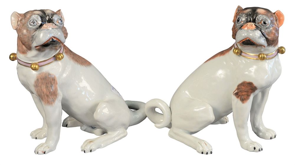 Appraisal: Pair of Carl Thieme Dresden Porcelain Dogs th century marked