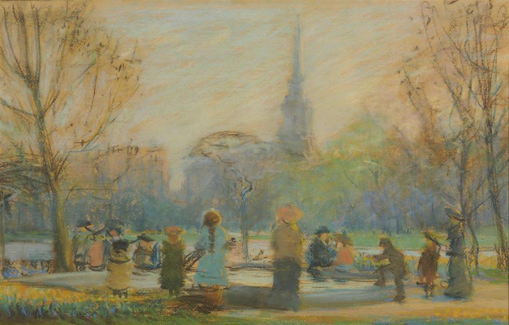 Appraisal: ARTHUR CLIFTON GOODWIN American - Little Pond Public Garden pastel