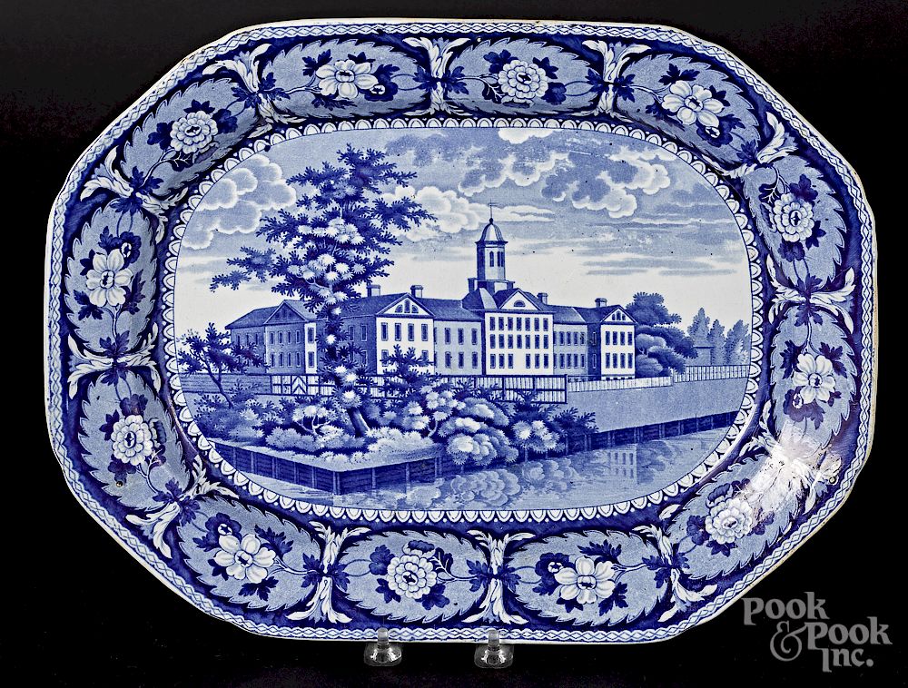 Appraisal: Historical blue Staffordshire platter Exclusive on Bidsquare Historical blue Staffordshire