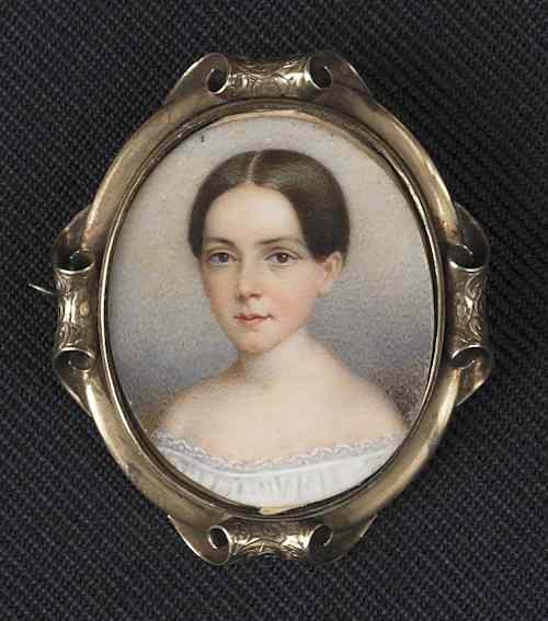 Appraisal: John Carlin American - watercolor on ivory miniature portrait of