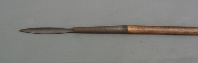 Appraisal: A lance head on short wood shaft