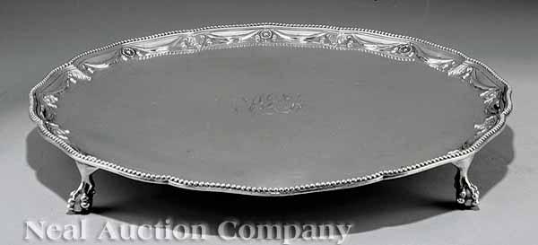 Appraisal: A George III Sterling Silver Salver possibly Robert Turner and